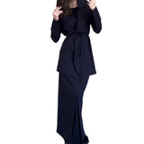 Fongt Solid Color Tie In Autumn 2025 With Waist Suit Half-Dress Commuting Suit