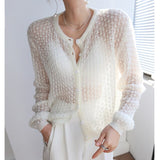 breathable thin knit cardigan