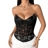 Fongt High-End Babes Repair Personality Water Drop-Thor Lace Splicing Bra Small Top R188