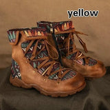 Ladies Retro Bohemian Style Ankle Zip Short Boots Booties Casual Shoes Women's Winter Boots Botas mujer invierno