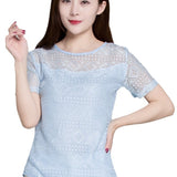 Fongt Shooting 2025 Summer Dress New Bottoming Tops To Put On White Round-Neck Short-Sleeved Lace Chiffon Shirt