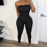 Off Shoulder Bandage Rompers Womens Jumpsuit Strapless Skinny Club Outfits Party Bodycon Overalls for Women Monos Mujer-Outfit