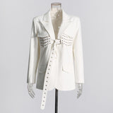 Fongt White Temperament Blazer Women's Autumn And Winter 2025 New Small Casual Loose Korean Dress