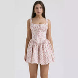 Fongt Summer Dress Crumb Sling Dress Slim Thin Ballet Style Ponum Small Skirt