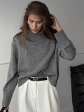Fongt And Winter Pure Color Short High-Collar Sweater Women's Loose Leisure Knitting Shirt 2025 New Thicker Top