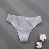 Brazilian Panties Cotton Women Underwear Ladies Solid Color T-back Underpants Sexy Low-rise Panty