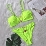 Diamond Bikini 2021 Sexy Solid One Shoulder High Cut Push Up Swimsuit Female Crystal Bathing Suit Brazilian Thong