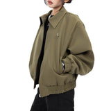 Fongt Military Green Jacket Jacket Female Spring And Autumn Loose Leisure Joker Star Badge Lovers Cardigan Jacket-Outfit
