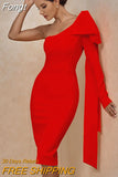Sleeve Bandage Dress 2023 New Womens Yellow Bandage Dress Elegant Sexy Bowknot Evening Club Party Dress High Quality