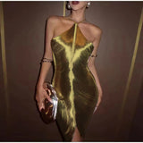 Fashion Eso-Hanging Neck-Luck Dress 2025 Spring And Summer