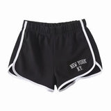Summer New Wide-Leg Pants INS Fashion Letter Embroidery High-Waist Running Fitness Shorts Girl-Outfit