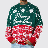 Fongt Men's Autumn/Winter Christmas Knitted Christmas Jackcase Christmas T-Shirts With Loose Hooded Sweater