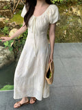 Fongt Xixi 13 Line 2025 Summer New Temperament Embroidered High-Waisted Dress Dress Women 88255