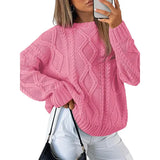 Fongt Women's Dress 2025 Knitted Women's Oversized Thick Knit Round Sweater Casual