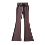 New Autumn Solid Color, High Waist, Retro, Lazy, Stretch Micro-Pants, Slim And Slim Internet Celebrity Casual Pants.-Outfit