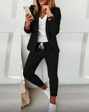 2023 Women's Suit Blazer Pants Elegant Outfit Casual Turn-down Collar Office Lady Long Sleeve Blazer Trousers костюм