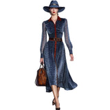 Fongt Elegant Professional Spring And Autumn Long-Sleeved Leopard Dress Explosion