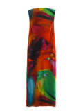 And Winter New Style Printed Silk Mesh Slim And Breast Style Long Dress-Outfit