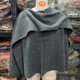 Fongt New Women's Dress With Asymmetrical Scarf Short Knitted Coat