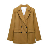 New Women's Double-Breasted Suit Jacket Straight Trousers 8194394 8003394-Outfit