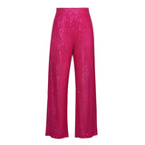Turn-down Collar Sequin Women Two Piece Sets Green Long Sleeve Single Breasted Pant Sets Women Spring Loose Leisure
