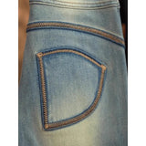 Fongt Wash Light Blue High Waist Slim Slim Skinny Micro-Tipped Jeans New Velvet Thick Horseshoe Trousers
