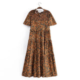 Fongt Women's New Cotton-Print T-Shirt With Loose Cake Dress 8744