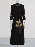 Fongt Banquet Two Sets 2025 Autumn New Flower Nail Bead Jacket + High Waist Half-Dress Suit Woman