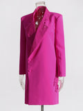 Designing Small Suit Woman 2025 New Collar Collar Drilled Two Buckle Temperament Solid Color Suit