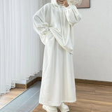 Fongt 2025 New Middle Eastern Women's Long-Sleeved Hooded Loose Coat Skirt Casual Set
