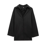 Fongt 2025 Winter New Women's Fashion Simple Back Folding Loose Shirt