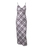 Fongt Explosive Products Fashion Retro Plaid Hot Girl Low Chest Sexy Temperament Slim Condole Belt