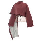 Fongt New Super Personality Irregular Tailoring Cape Coat Top Female 1777
