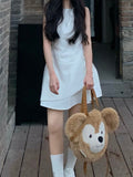 Fongt And White Iris Solid-Colored Vest Dress Woman Design Feeling Small Gentle And Comfortable Sleeveless Casual Dress Summer