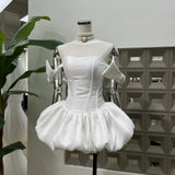 Sweet Salty Chick Wind Belt With Fish Bone Bra Thigh Thighs Super Short Dress With Bottom