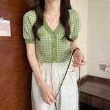 Fongt French Summer T-Shirt Women V Collar Temperament Short-Sleeved Small Short-Term Repair Cloth Wear Clothes In The