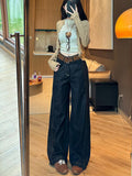 Fongt Apricot High-Waist Plus Velvet Thin Straight Jeans Women 2025 Autumn And Winter Loose Commute Wide-Legged Trousers