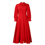 Fongt Women's Elegant Long-Sleeved Shirt Dress In Fashion And Long African Dress
