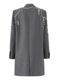 Fashion Women Suit Dress Embroidered Flares Notched Collar Double Breasted Temperament Vestido Autumn 2024 New TH5639-Outfit