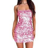 Fongt Women's Glide Sling Dress Party Party Prom Babes Show Back Short Bag Hip