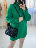 New 2022 Pullover Turtleneck Fashionable Zipper Autumn Winter Women's Klein Blue Oversized Sweaters Tops