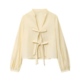 Fongt Homemade New Women's Butterfly Sweater Striped Prefectural Silk-Sleeved Shirt 1971160