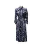 Fongt Belt 2025 Spring New Long-Sleeved High-Waisted Large-Size Banquet Dress