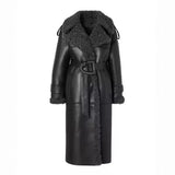 Fongt Women's Clothing Explosion Pure Fashion Street Collar Fur Warm Coat Long Short