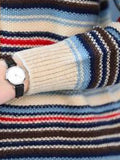 Striped Knit Cardigan Slim Elegant Knitwears Coat Casual Soft Malhas Casaco V-neck Tops Jackets New Woman Sweater