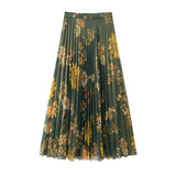Autumn And Winter New Printed Shirt 9878262 Printed Midi Pleated Skirt 9878261 Set-Outfit