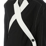 Fongt New Oversize Black And White Splicing Color Loose-Fitting Version Of The Thick-Line Design Suit Jacket 1572