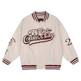 Retro Bomber Jacket Letter Embroidery 2021 Autumn Men Women Street Loose Wild Baseball Uniform Jacket Couple Y2k