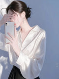Fongt Year's Explosion Of Purple Denswear Wedry Shirt Women's 2025 Early Spring New Unique Beautiful French Long-Sleeved Top