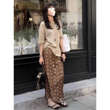 Fongt Short-Sleeved Top Print Open Skirt Set 2025 Summer New Relaxation Feel To Wear Two Sets Of Women